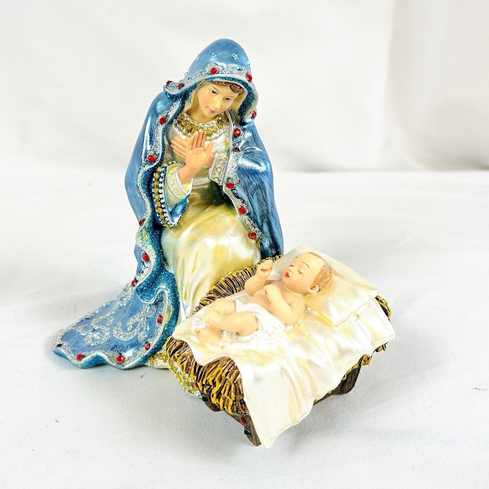 HAWTHORNE VILLAGE Mary And Baby Jesus The Jeweled Nativity Collection Figurine